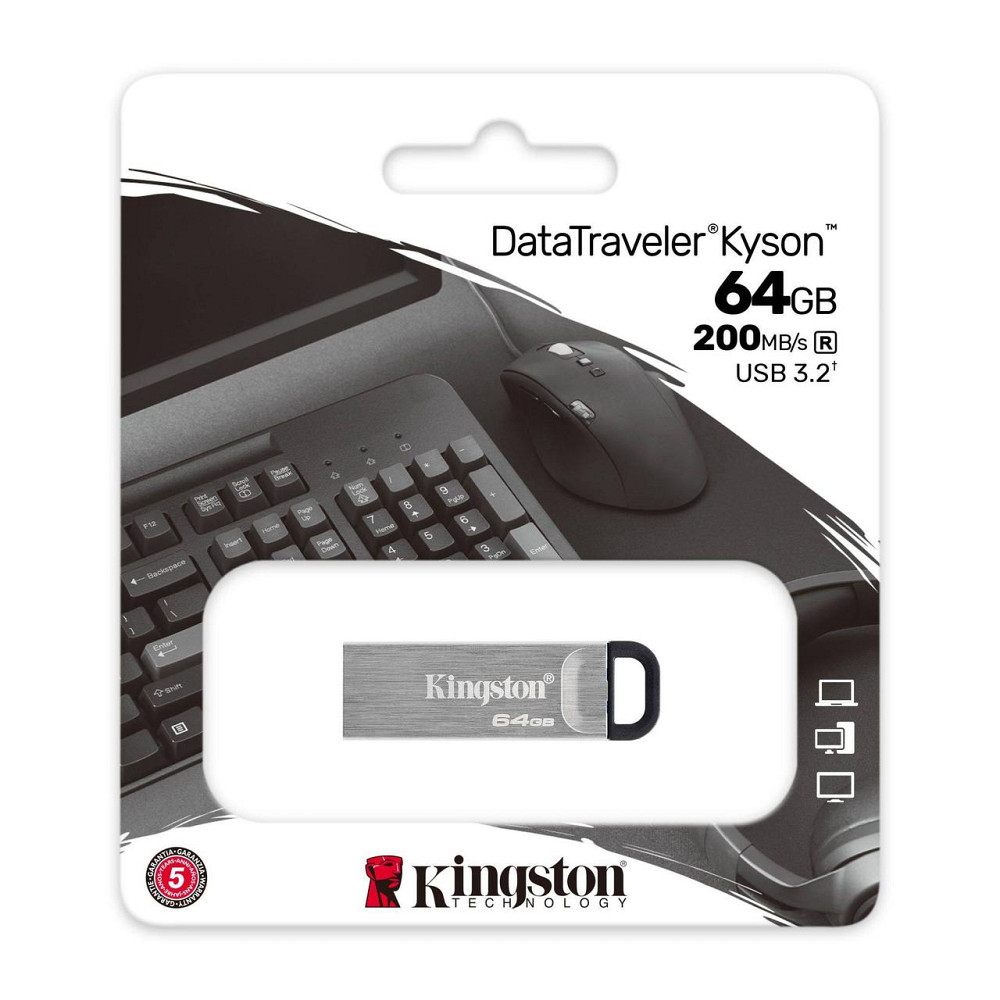 Флешка flash Kingston USB накопитель 3.2 DT Kyson 64GB, цвет серо-черный DTKN/64GB Одесса - изображение 2