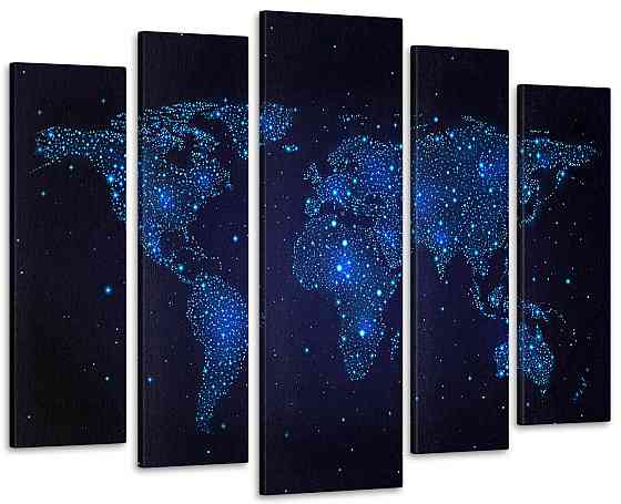 Модульна картина у вітальню / спальню Зоряна Карта світу Art-484_5 ( 80х118см ) Київ