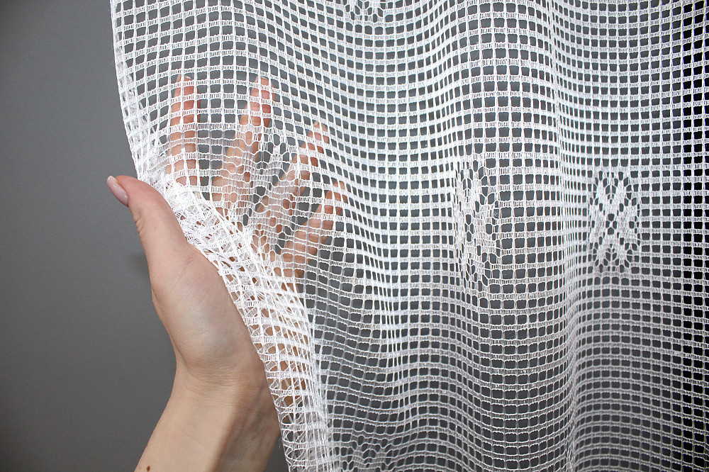 Тюль сітка висотою 1,5м, колекції "Juli" колір білий з коричневим 368т Київ - фото 3