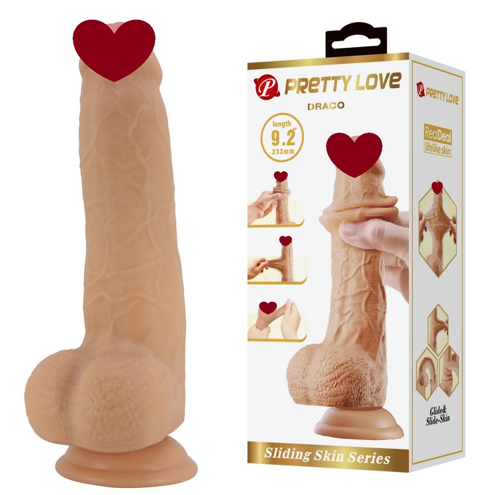 Фалоімітатор на присосці Pretty Love Darco зі ковзною шкірою, тілесний, 23.3 х 4.3 см Sex Aura Київ - фото 1