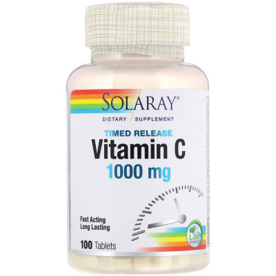 Вітамін Solaray Вітамін С двофазним Вивільнення, Vitamin C, 1000 мг, 100 Та (SOR-04453) Вінниця - фото 1