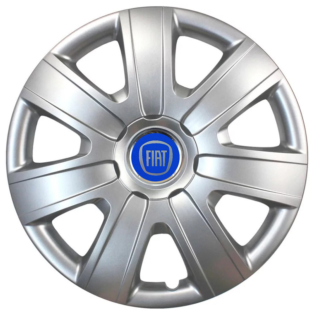 Автомобільні модельні ковпаки R15 Fiat (синій) 325 4шт, SJS, сріблясті Вінниця - фото 1