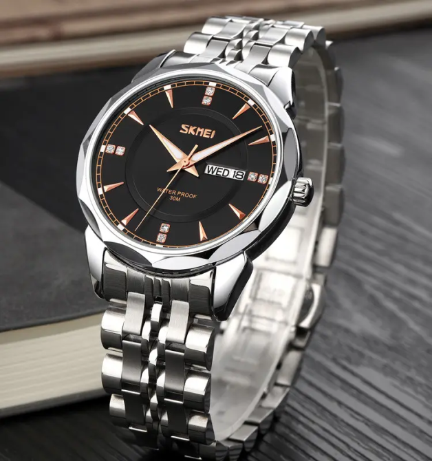 Годинник чоловічий класичний Skmei 9268 (Сріблястий з чорним циферблатом) Вінниця - фото 3