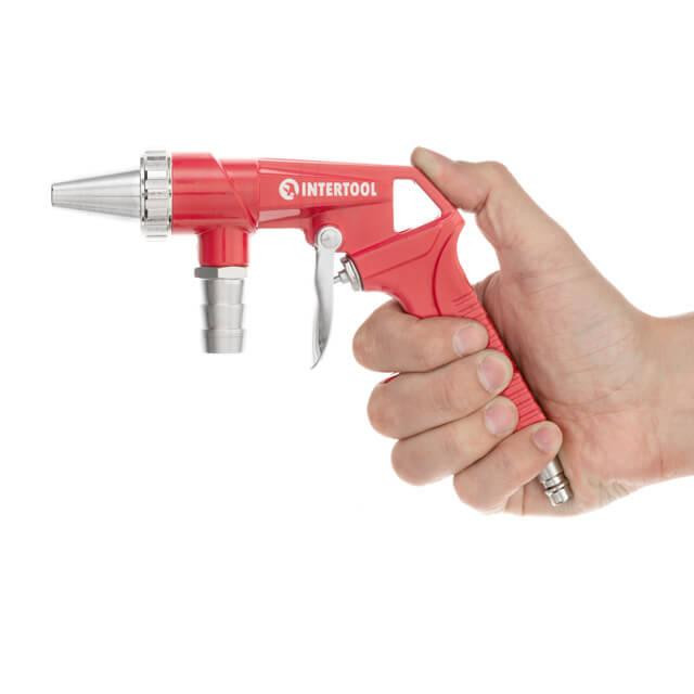 Пістолет піскострумінний, пневматичний, форсунка: 6 мм, подача піску через шланг, 8 атм INTERTOOL PT-0706 Киев - изображение 12