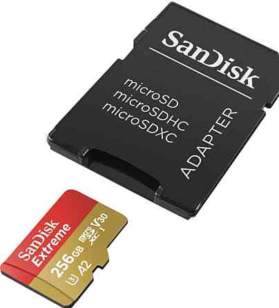 Картка пам'яті SanDisk Extreme microSDXC 256 GB UHS-I U3 V30 + SD-адаптер. Київ