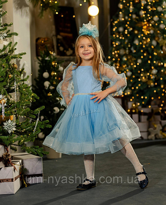 Голубое нарядное платье с блестками Снежинка, Эльза, Капелька, Тучка, Заверюха, Морячка, Дождик на 4-7 лет Кривой Рог - изображение 1