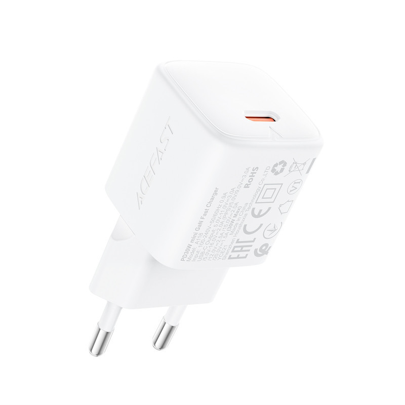 Сетевое зарядное устройство ACEFAST A118 PD30W mini GaN USB-C fast charger Одесса - изображение 1