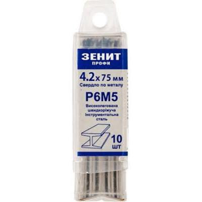 Сверло Зеніт "ПРОФІ" Р6М5 по металлу 4.2х75 мм (10 шт) (30200042) Винница - изображение 1