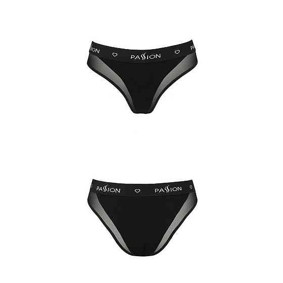 Трусики з прозорою вставкою Passion PS002 PANTIES XL, black Sex Aura Київ