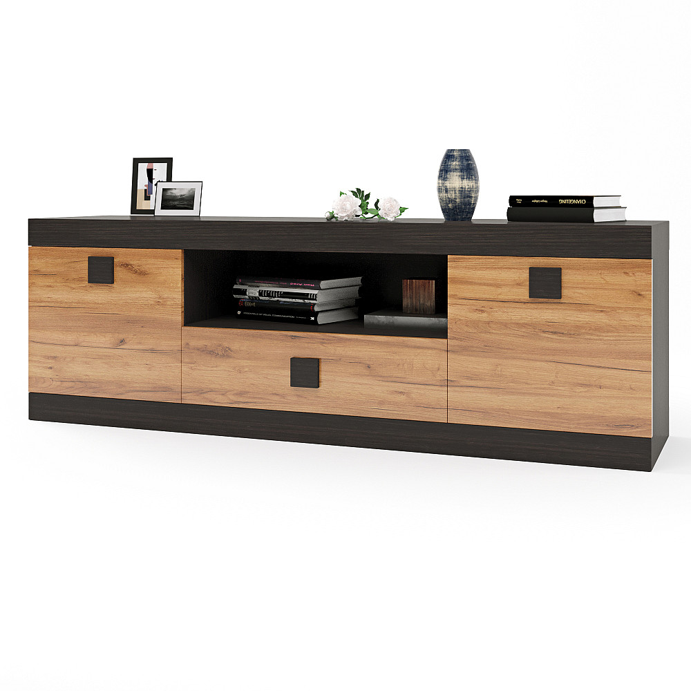 Тумба Эверест ТВ 1500 Соната 150х38х50 венге темный + дуб крафт золотой (DTM-2263) Львов - изображение 1