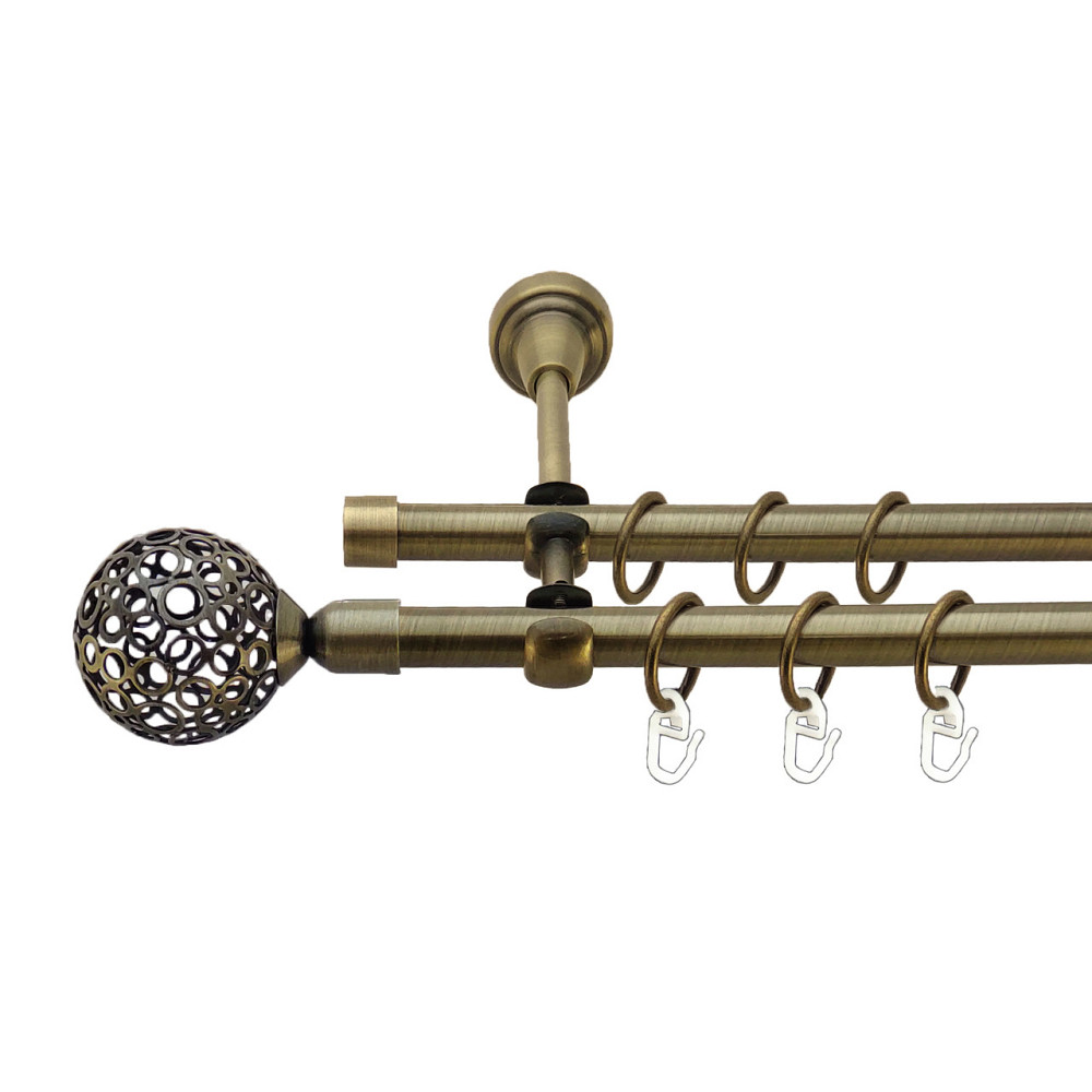 Карниз Orvit Савона металевий дворядний відкритий Антик 16\16 мм 200 см (7318616) Львів - фото 1