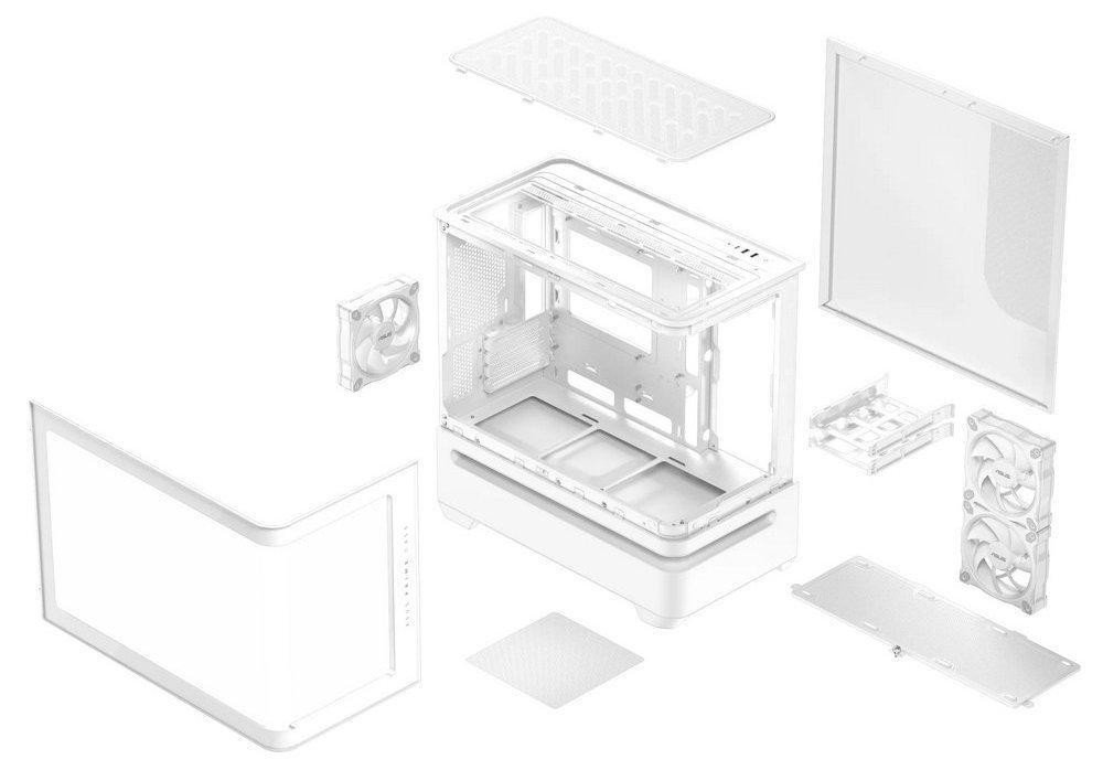 Корпус Asus Prime AP202 ARGB Tempered Glass White без БЖ (90DC00P3-B19000) ( white ) Харків - фото 2