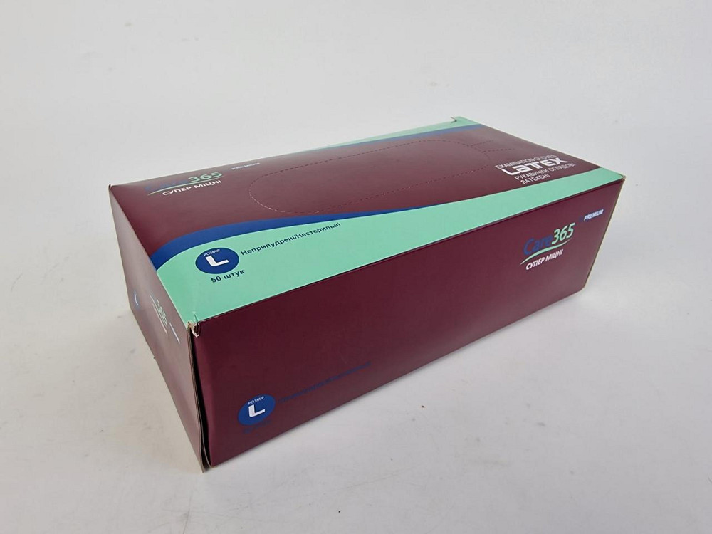 Рукавиці Гумові "Амбулаторія" 50 шт (L) "CARE 365" (1 пачка) Харків - фото 2