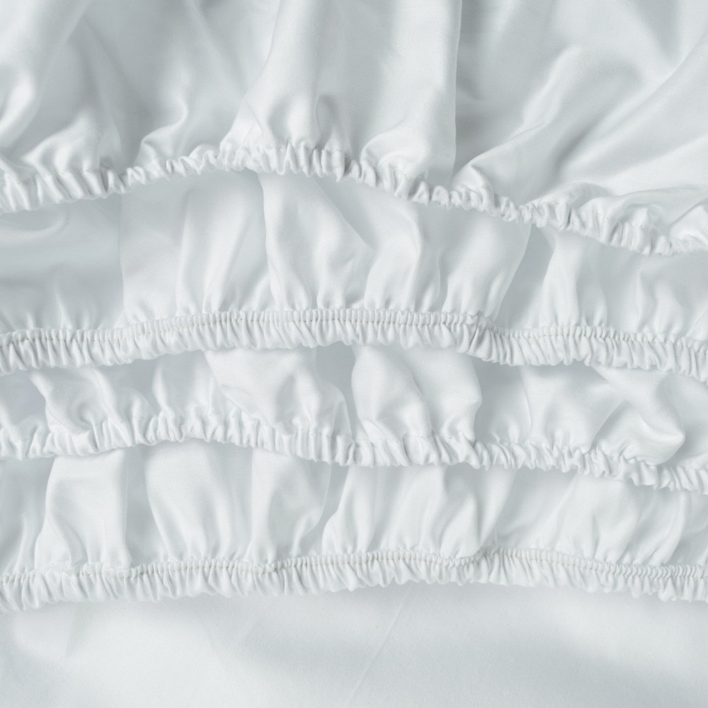 Простынь на резинке односпальная сатин 100% хлопок 90х200х35см 125г/м2 (Белый) Сумы - изображение 5