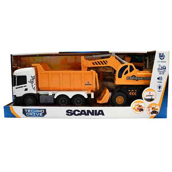 Ігровий набір серії 2 in 1 Truck – Самоскид Scania і екскаватор (світло, звук) Дніпро