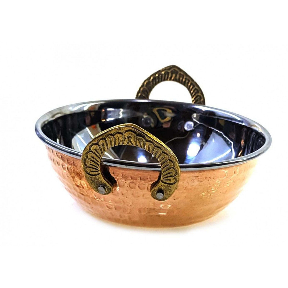 Блюдо с ручками нержавеющая сталь и медь Киев - изображение 3