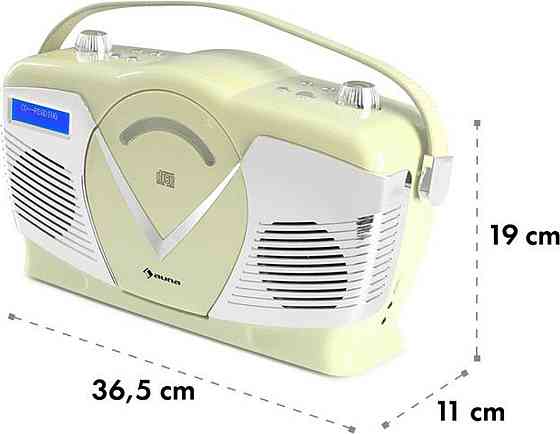 Проигрыватель в стиле ретро Auna RCD-70 DAB радио FM DAB+ CD плеер USB Bluetooth крем Германия Днепр