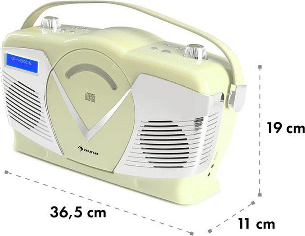 Проигрыватель в стиле ретро Auna RCD-70 DAB радио FM DAB+ CD плеер USB Bluetooth крем Германия Днепр - изображение 3