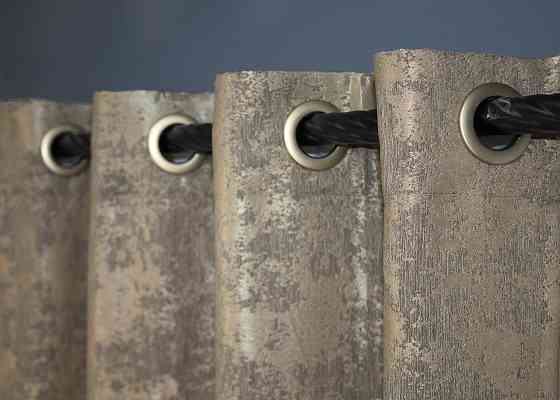 Комплект штор на люверсах VR-Textil Жаккард Sultan YL № 1208ш бежево-серый 150х250 см 2 шт (37-0009) Киев