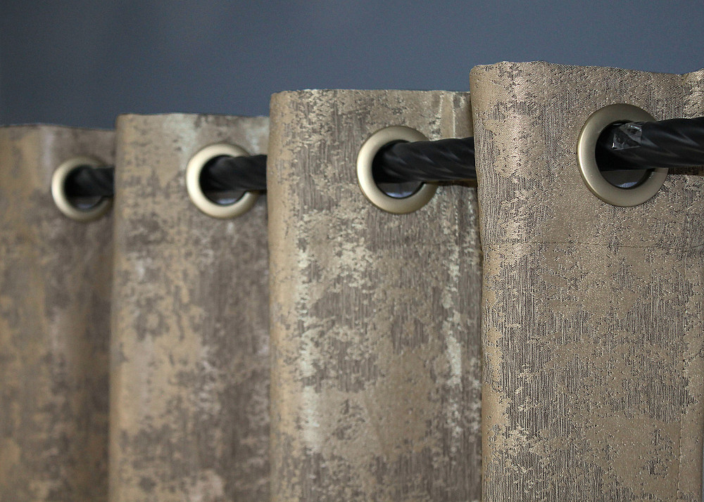 Комплект штор на люверсах VR-Textil Жаккард Sultan YL № 1208ш бежево-серый 150х250 см 2 шт (37-0009) Киев - изображение 5