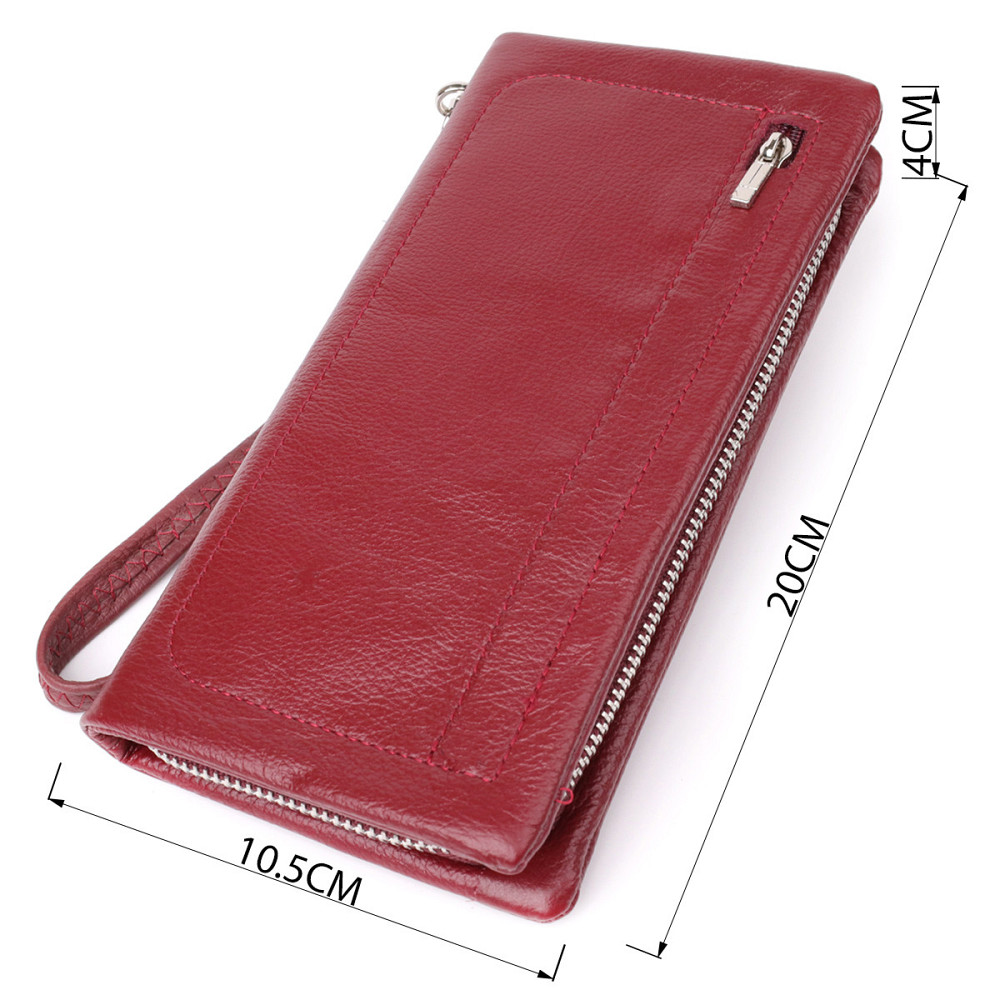 Кожаный женский кошелек-клатч с отделением под телефон Бордовый (ST Leather) Киев - изображение 7