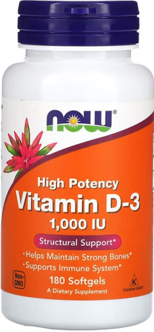 Вітамін Д3 Now Foods Vitamin D3 1000IU 180 sgels Київ - фото 1