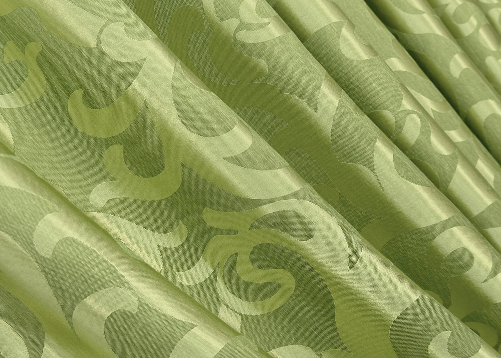 Комплект штор VR-Textil Жакард Вензель 150х270 2шт і Тюль 400х270 297ш-1147т Салатовий з білим 71-095/3 Київ - фото 6