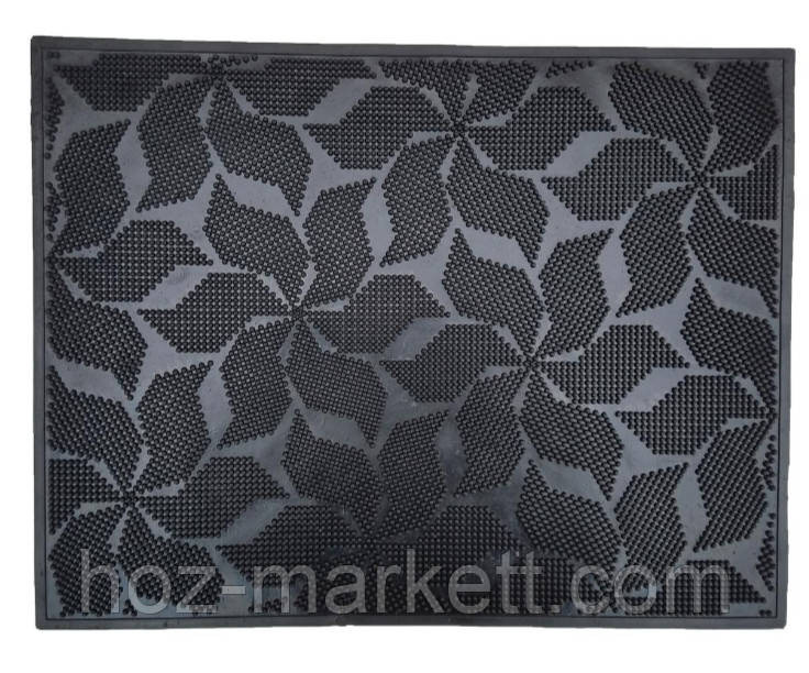 Коврик резиновый придверный  цветок 55.3 см х 41.2 см черный Харьков - изображение 4