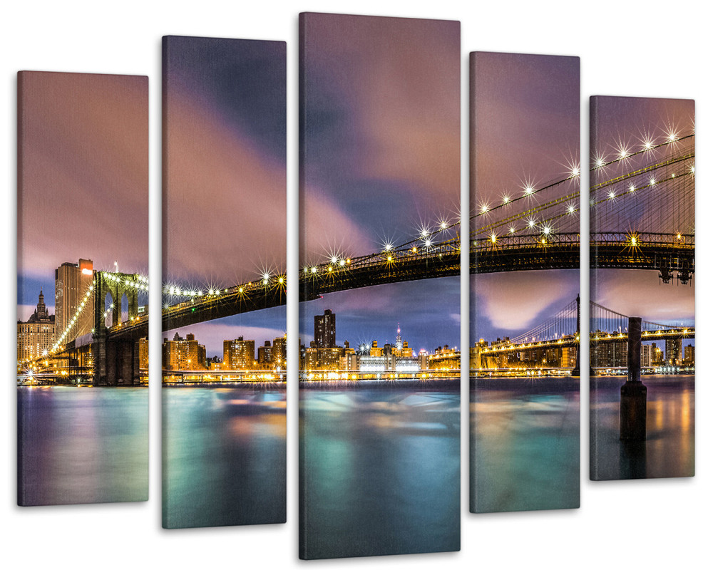 Модульна картина у вітальню / спальню Місто Міст Art-285_5 ( 80х118см ) Київ - фото 1
