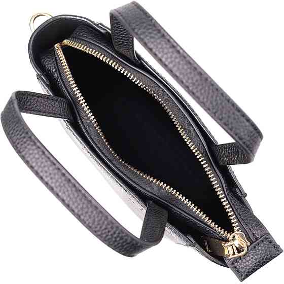 Трапецієподібна сумка для жінок з натуральної шкіри Vintage 22916 Чорний Київ