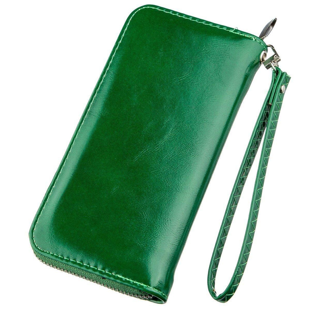 Кошелек женский на одну молнию из экокожи гладкий Зеленый (KIVI) Киев - изображение 1