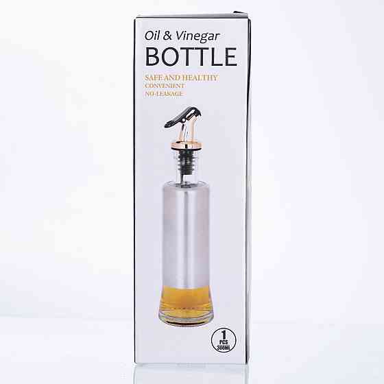 Сіра мармурова пляшка для олії з дозатором 300 мл Київ