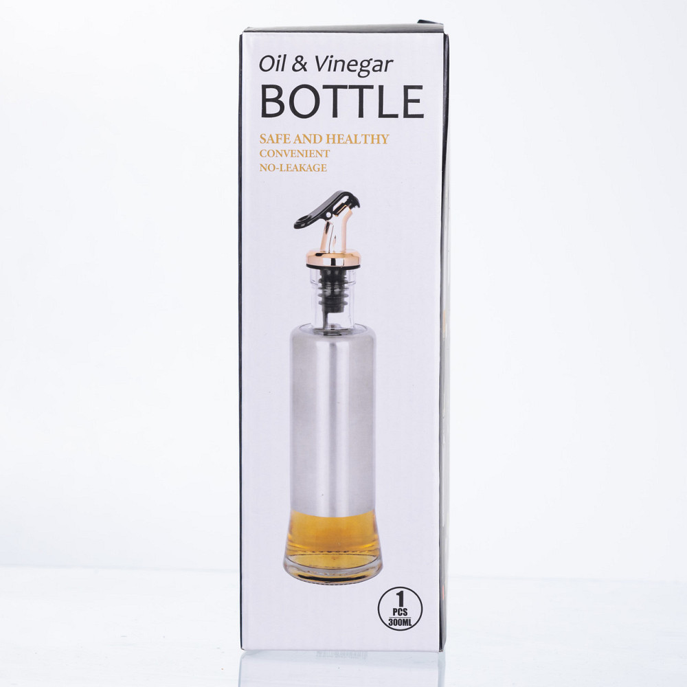 Сіра мармурова пляшка для олії з дозатором 300 мл Київ - фото 4