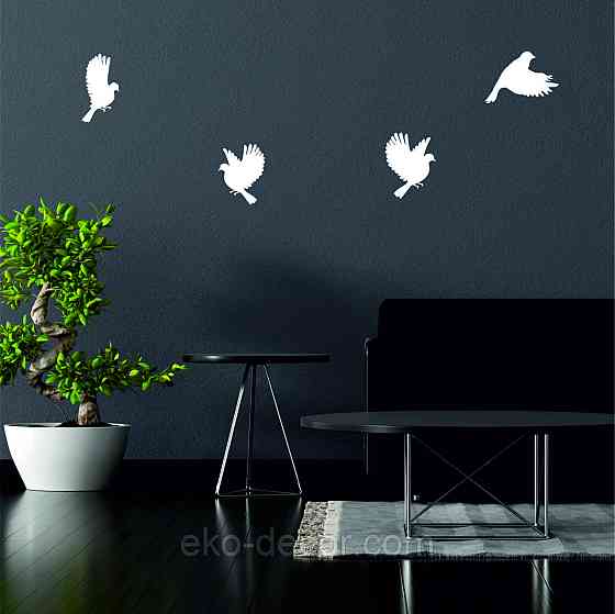 Декоративное настенное Панно «Птичка» Декор на стену(цена за 1шт) 20*14 см, Белый Киев