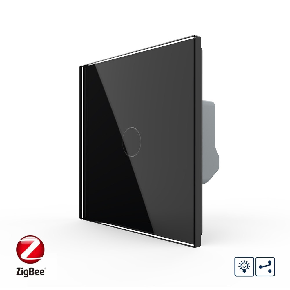 Розумний сенсорний прохідний/перехресний диммер Livolo чорний ZigBee (VL-C7FC1SD1Z-2GBP) Коломия - фото 2