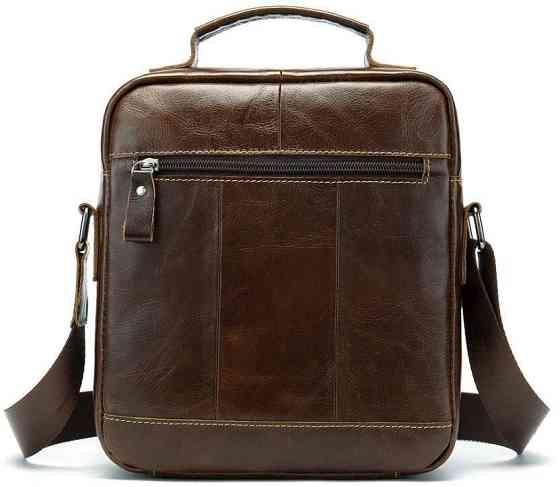 Сумка мужская гладкая Vintage 14700 Коричневая Киев