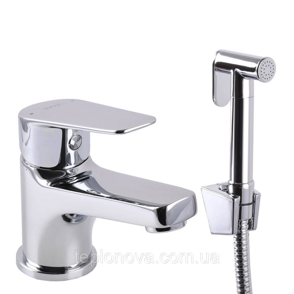 Змішувач для умивальника TOPAZ CAPRI TCA-15206-H43 гігієн. з стоп-лійкою, вбудований клапан, D35 Чернівці - фото 1