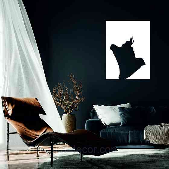 Декоративне настінне 3D Панно «Силует пари», Декор на стіну з об'ємом 110*82 см, Білий Київ