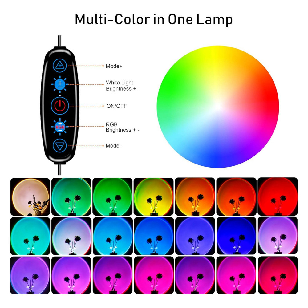 Лампа-проектор MeRGBW-Home багатоколірна RGB LED USB керування додатком і кнопкою 360° обертання штатив для спальні фото вечірок Київ - фото 7