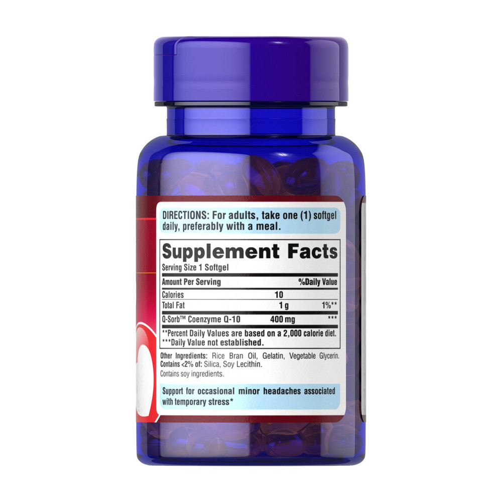 Коэнзим Q10 Puritans Pride Q-SORB™ Co Q-10 400mg 30 гел капс Киев - изображение 4