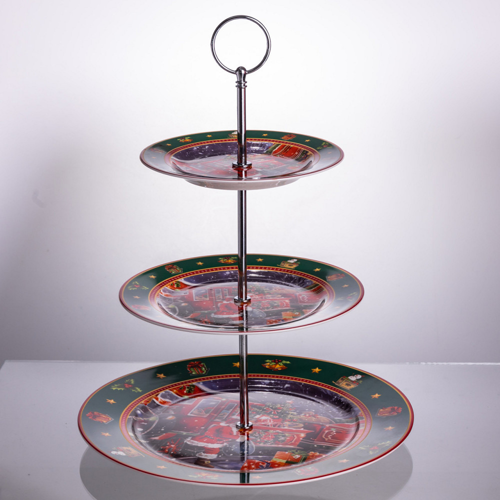 Yiwu Фруктовниця на 3 яруси Santa новорічна фуршетна HP-SDHK-9 Коломия - фото 6