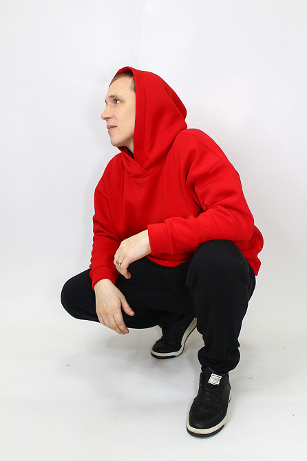 Чоловічий спортивний костюм на флісі Червоно-чорний 50 Харків - фото 6