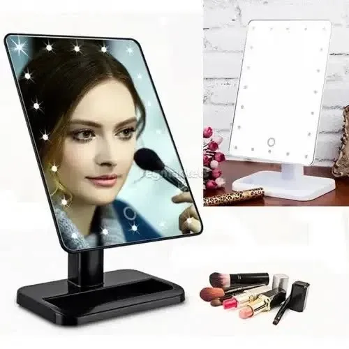 Настольное Зеркало с подсветкой 22 LED с подставкой для макияжа, без подбора цвета 21*16, вращение н Киев - изображение 9
