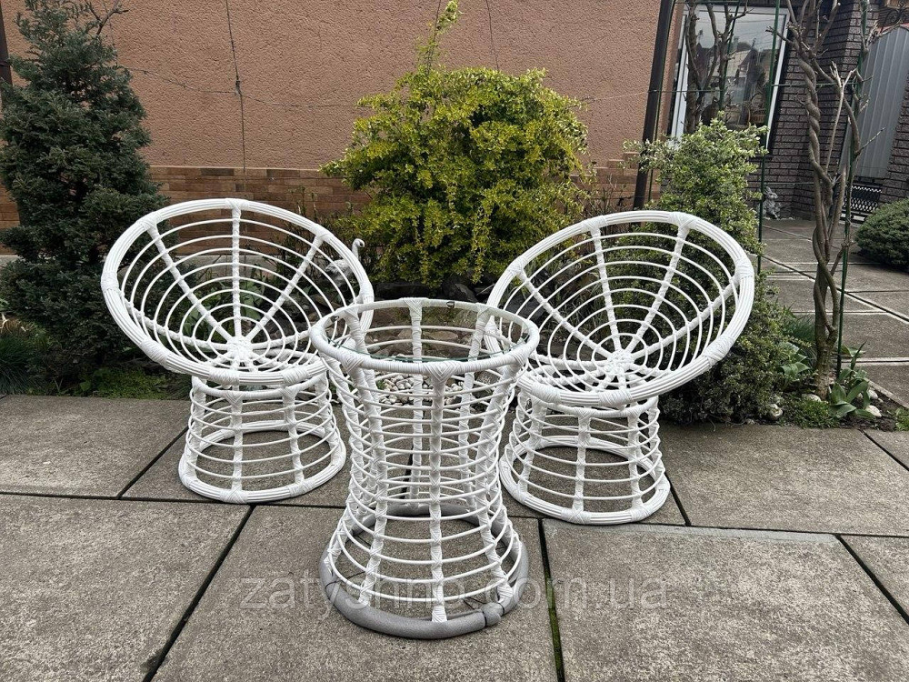 Меблі ротангові вуличні білі Київ - фото 7