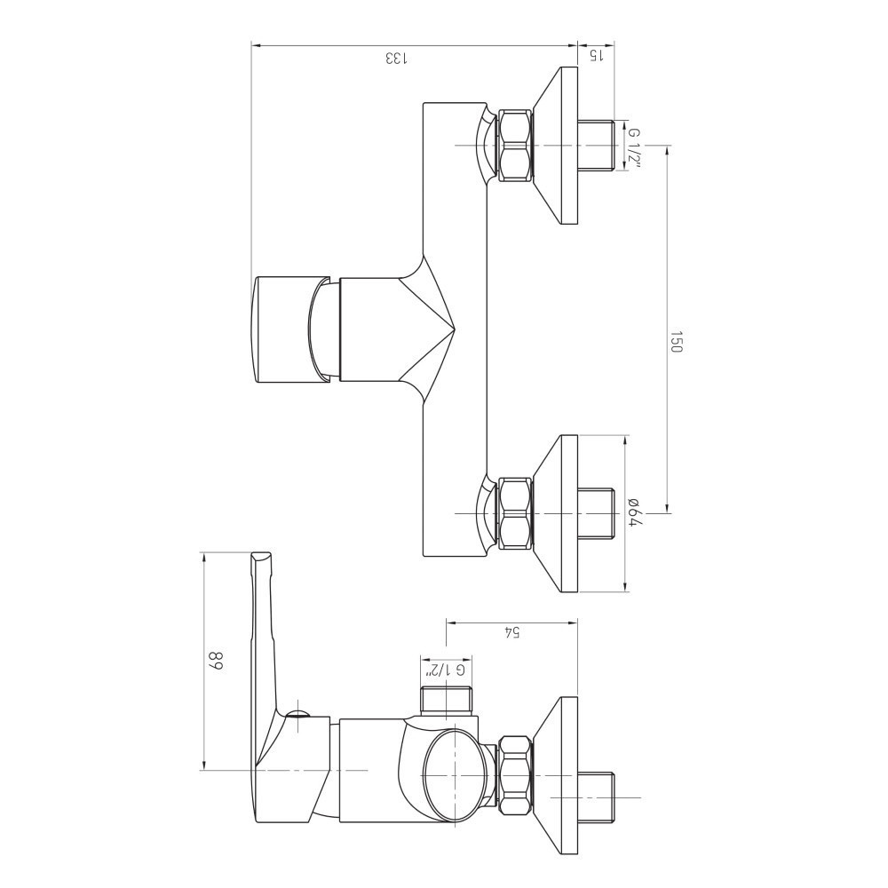 Смеситель для душа VOLLE SOLAR  (1530.100101) cromo Киев - изображение 2