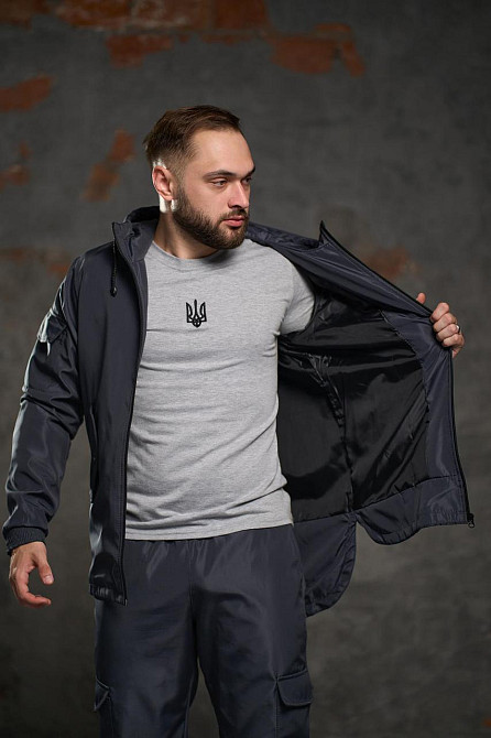 Чоловіча куртка softshell Easy софтшел Куртка демісезонна з капюшоном осінь весна сіра 3XL Одеса - фото 3