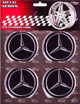 Наклейки на диски/ковпаки Mercedes-Benz 60мм 4шт чорний Київ