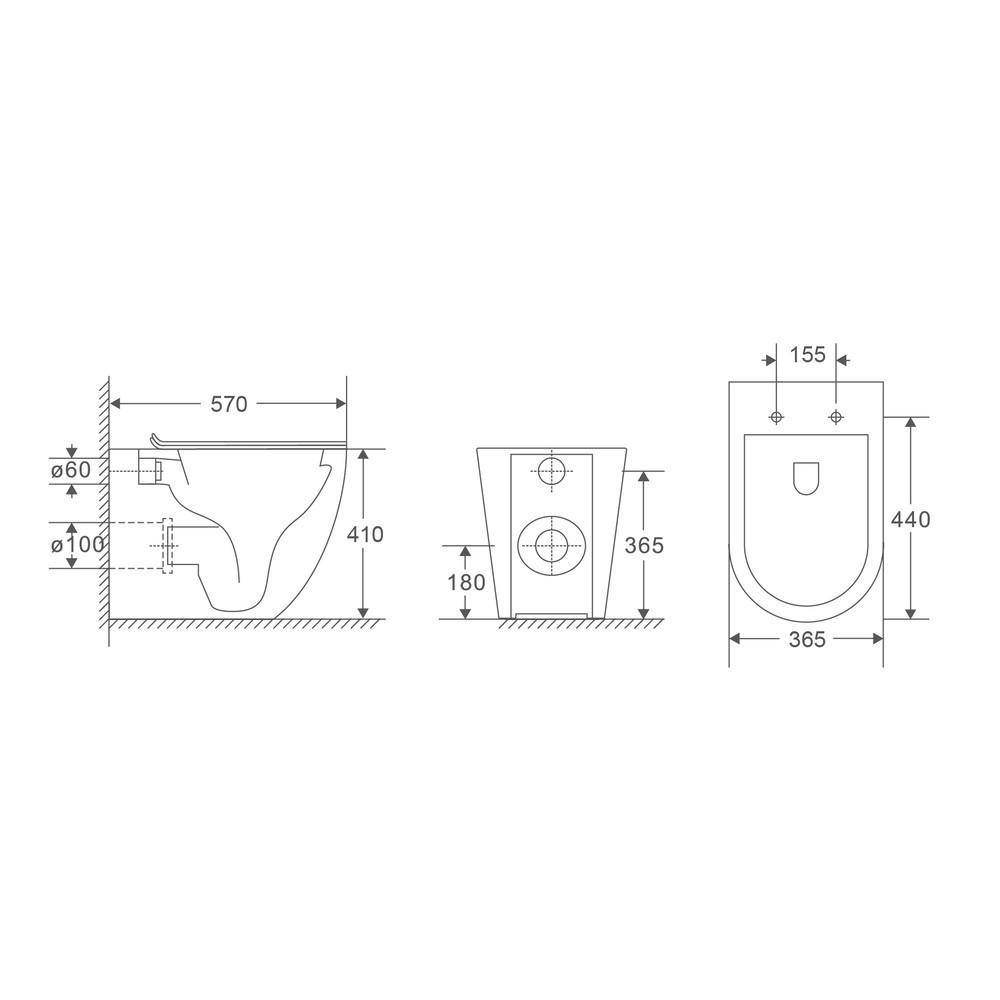 Унітаз підлоговий безбачковий Mixxus Premium ELLIPSE-0701-T1 570х365х410mm, система змиву TORNADO 1  ( MP6593 ) 39871 Харків - фото 3