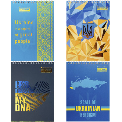 Блокнот Buromax на пружині зверху Patriot NATIONAL A5 48 аркушів у клітину (BM.24545115) Вінниця - фото 1