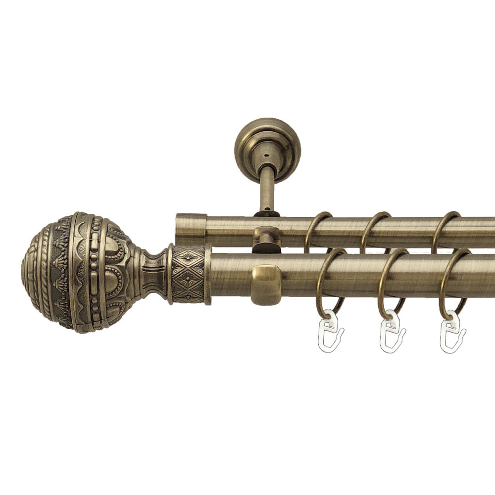 Карниз Orvit Арабеска металевий дворядний відкритий Антик 25\19 мм 160 см (4199000) Львов - изображение 1